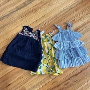 Lot of 3t summer dresses. J. Crew Crewcuts, Cynthia Rowley & Gap.